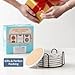 LIFVER Absorbent Drink Coasters with Holder, Set of 6 Ceramic Coasters Set with Cork Base, for Kinds of Drinking Glasses, 4 Inches Stone Coasters for Home Decor, White Elephant Gifts for Adults