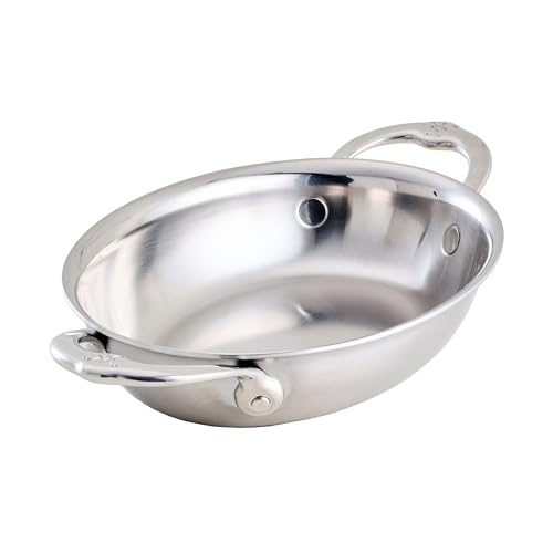 Hestan Provisions - Small Oval au Gratin Dish, Clad Stainless Steel, (6 x 8")