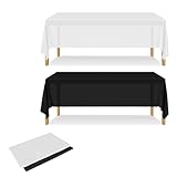 Photo Gallery sujibhi 2 tovaglie in plastica, 137 x 274 cm, resistenti, rettangolari, per feste, eleganti per interni o esterni, attività artigianali, eventi a tema e uso domestico (nero + bianco) Photo Gallery sujibhi 2 tovaglie in plastica, 137 x 274 cm, resistenti, rettangolari, per feste, eleganti per interni o esterni, attività artigianali, eventi a tema e uso domestico (nero + bianco)