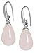 Produktbild Sence Copenhagen Damen Ohrhänger Silber aus der Essential Earring-Serie mit einem Rosa Rosenquarz Tropfen Anhänger Messing versilbert - A515