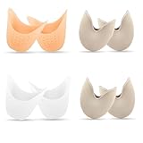 Mtuiewo 4 Pairs Toe Pads for Pointe Shoes(2 Pairs Cotton Pointe Shoe Toe Pads & 2 Pairs Silicone Gel Pads Pointe Shoes Protectors) for Foot Metatarsal Protection, Breathable & Washable