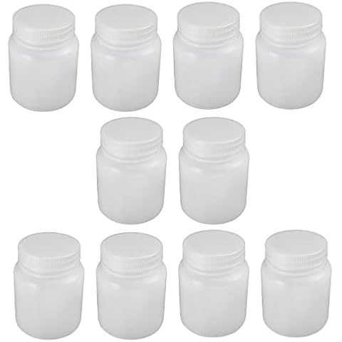 Bettomshin 300 ml Kunststoff-Reagenzflasche mit breiter Öffnung, für Flüssigkeiten/Proben, 10 Stück Cover
