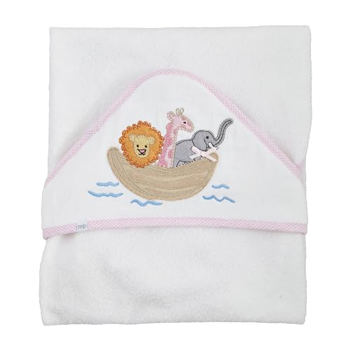Image of Mud Pie Children's Pink Noahs Ark Hooded Towel