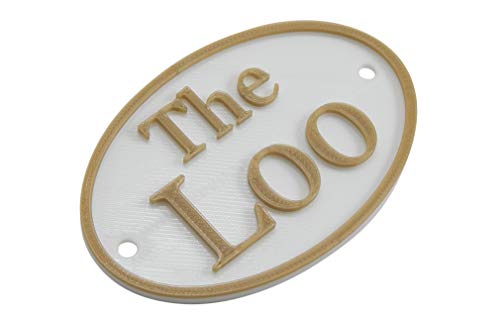 Medallurgy French The Loo Shabby Chic Toilet Door Sign Plaque For Restroom Bathroom Water Closet White & Gold #TOP2