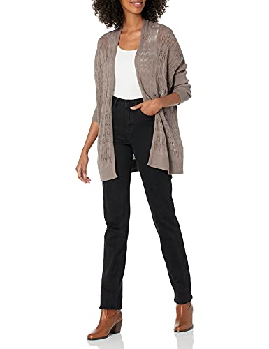 Cable Stitch Women's Oversized Lightweight Cardigan - Open Front Drop Shoulder Pointelle Stitch Knit Cover-up4