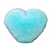 Dollowa poduszka pluszowa puszysta poduszka serca, rozmyte poduszki do rzucania na prezenty, stały kolor, zamek błyskawiczny Niebieski