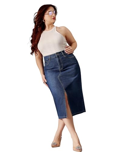 Image of Miss Chase A+ Women's Regular High Rise Mild Distress Regular Denim Skorts