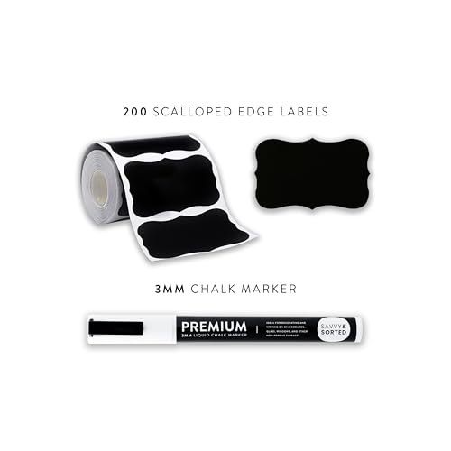 200-Chalkboard-Labels-for-Containers-Waterproof-Black-Jar-Labels-with-Chalk-Markers-Reusable-Chalk-Stickers-Kitchen-Pantry-Containers-and-Storage-Bin-Organization
