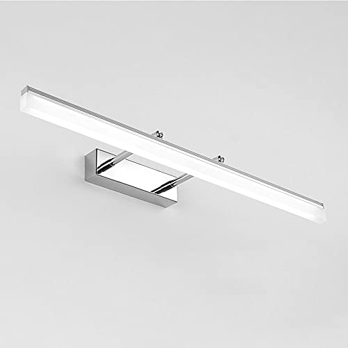 Luz de Vanidad con Espejo Led, Lámpara Frontal, Lámpara de Pared para Baño Sobre Espejo, Lámpara de Pared Ajustable para Baño, Luz de Tocador para Armario/Chrome-6000K