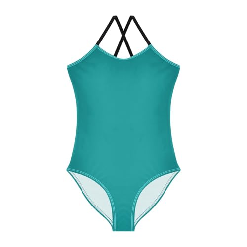 Dark Cyan Toddler Girl Swimsuit 1-Piecing Swim Suits for Girls Toddler Girl Bathing Suit Beach Girls' Swimwear 9-10T
