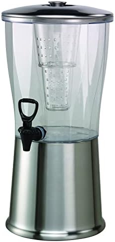 Service Ideas CBDRT3SS Beverage Dispenser, Round, 3 Gallon, Stainless Steel w/Infuser Tube, Silver