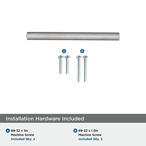 Image of Amerock 3 inch Bar Pulls Stainless Steel Drawer Pull | 3 inch (76mm) Center-to-Center Mounting Distance and 5-3 /8 inches Overall Length, Durable Stainless Steel Cabinet Hardware