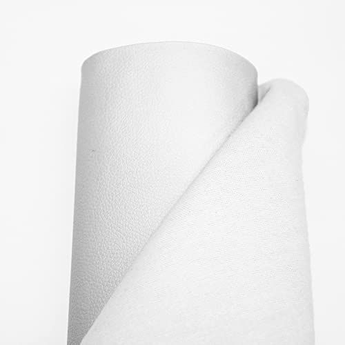 econuk - Cuir synthétique au mètre Simili-cuir pour tapisserie Idéal pour l'artisanat et le bricolage avec texture en cuir (300 cm x 140 cm, blanc) Cover