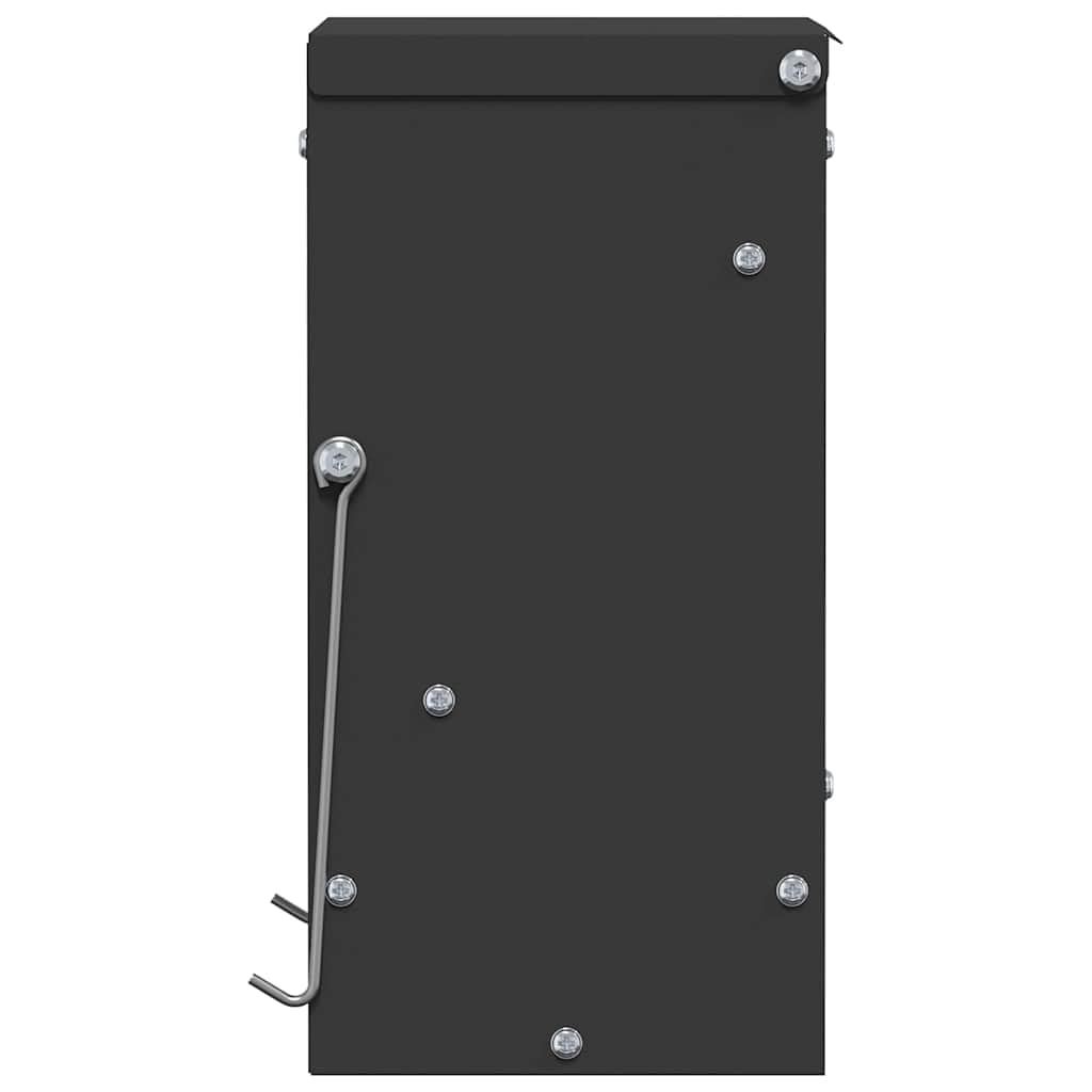 Comedero para conejos negro de acero laminado en frío, 20 x 12,5 x 25 cm, con gancho y drenaje, para interior y exterior, resistente a la intemperie para mascotas y roedores