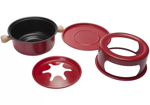 Conjunto Aparelho Fondue em Alumínio Doce Salgado 6 Pessoas (Vermelho)