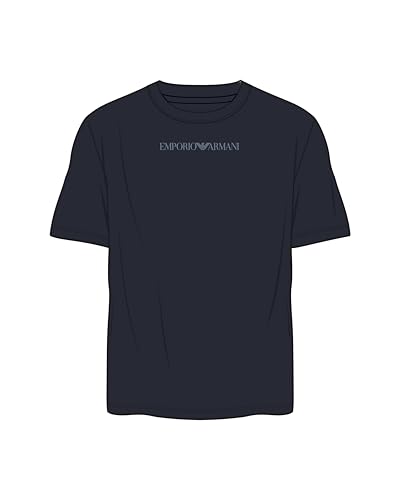 Emporio Armani Men's Fitted Crewneck Shirt, Armani Blue, Large