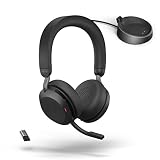 Jabra Evolve2 75 PC Wireless Headset with Charging Stand and 8-Mic Technology - Dual Foam Stereo Hea