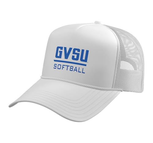 GVSU Softball Grand Valley State University Lakers GVSU17 Trucker Hat with Adjustable Mesh Back, White