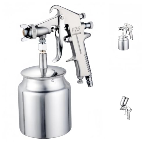 Sandqvipaペイントスプレープロ仕様 エアスプレーガン 塗装スプレーガン油性・水性・ラッカー塗料 家庭用・DIY 塗装スプレー 軽量 初心者/プロ用 吸い上げ式 重力式 DIY 本格ツール ニューマチッ 塗装ガン きめ細かな美しい塗装を 下壺 重力式