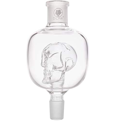 DILAW® Shisha Molassefänger Totenkopf Bunt (aus Glas für (Schliff 18/8) - Wasserpfeife, Vorkühler-Aufsatz Skull… – Bild 4