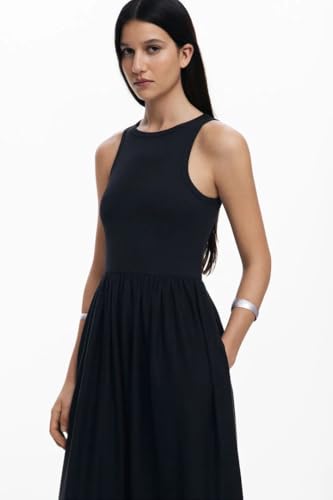 Desigual Para Mujer. 25SWVK58 Vestido Dijon Negro (M), Casual, AlgodóN, Sin Mangas / Tirantes - 3