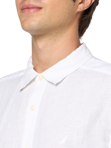 Nautica Men's Short Sleeve Solid Linen Button Up Shirt3