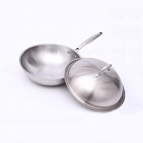 Wok tradicional de acero inoxidable con tapa miniatura 2