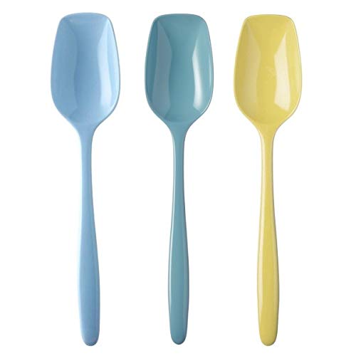 Rosti Mepal Set of 3 Melamine BPA Free Heat Resistant Large Kitchen Spoons Retro