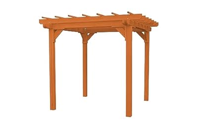 Amish-Made 6' x 8' Cedar-Stained Wood Pergola