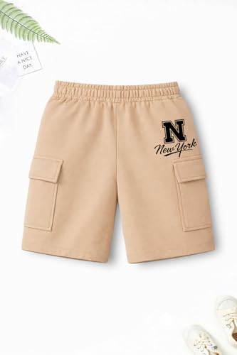 Image of Trampoline Boys Cargo Shorts Pack of 3 | Kids Printed Cargo Shorts with Elastic Waist & 2 Side Pockets | Comfortable Casual Summer Shorts for Boys