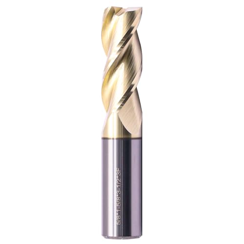 Image of 5 /8 inch 3 Flute Solid Carbide Square End Mill for Aluminum, ZrN Coated | 37 Degree Helix, 3 Flute, 5 /8 inch Cutting Diameter, 5 /8 inch Shank Diameter, 1-5 /8 inch Length of Cut, 3-1 /2 inch Overall Length