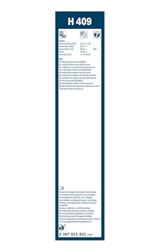 Image of Bosch Automotive Rear Wiper Blade H409 /3397011431 Original Equipment Replacement- 16'' (Pack of 1)