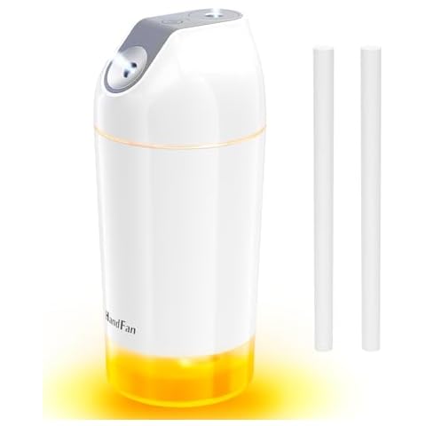 HandFan Mini Humidifier Battery Operated, 500ml USB Rechargeable Portable Wireless Ultrasonic humidifier, Small Personal Cordless Humidifier for Bedroom Office Travel Car Plants(Gray) Cover