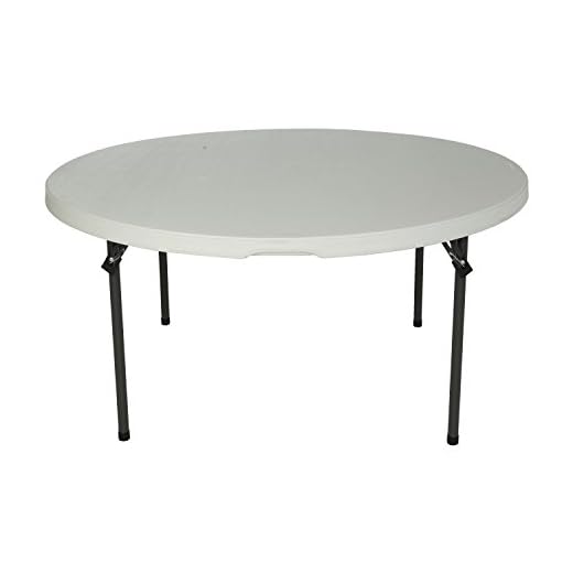 Lifetime 280435 Commercial Round Folding Table, 5 Feet, Almond