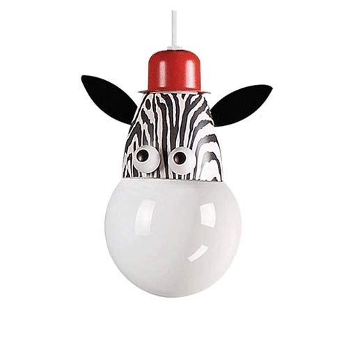 LIGUANGWEN Lustre for Enfants Lustre décoratif de Bande dessinée en Fer forgé Bricolage Plafond Lampe Hommes et Femmes Chambre décoration Lampes Lustre (Design : Zebra)