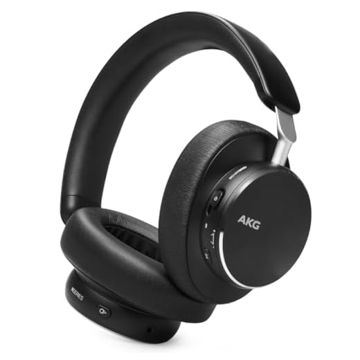 AKG N9 Hybrid Over-Ear Auriculares – Sonido Inalámbrico Cristalino, Cancelación de Ruido Adaptativa, Calidad de Llamadas Certificada por Zoom, 100h de Batería, Bluetooth, USB-C, Negro