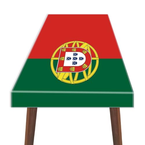 Large Portugal Tablecloth, Portuguese Flag Tablecloth, Durable 150D Kitchen Dining Decoration, Home Desk Decorations Runner for Bridal Shower Living Room (Portugal, 150 x 200 cm)