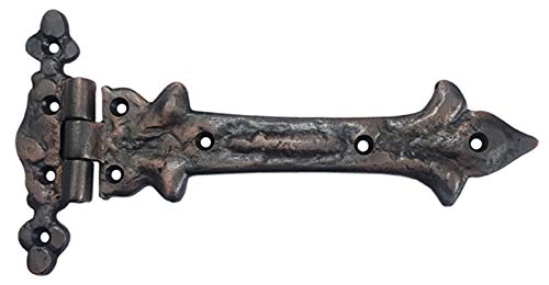 Image of Adonai Hardware Adonijah Antique Cast Iron Strap T Hinge (7.9 inch x 2 Pack, Oil Rubbed Bronze) for Barn Doors, Gates, Kitchen Cabinets, Sheds, Wooden Box, Furniture, Cedar Chest and Trunks