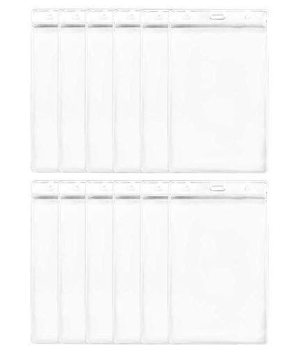12PCS Transparent Extra Large 6x4 Badge Holders for Passport ID,Cash,Plane Ticket, Receipts,Credit Card, etc