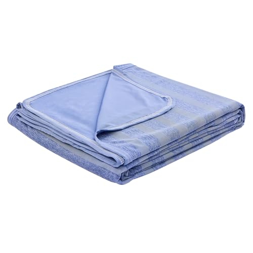 Image of EMME Cooling Throw Blanket for Couch Sofa, Thin Lightweight Summer Blanket, Cold Bed Throws for Hot Sleepers, Double Sided, Keep Body Cool for Kids Adults, Blue