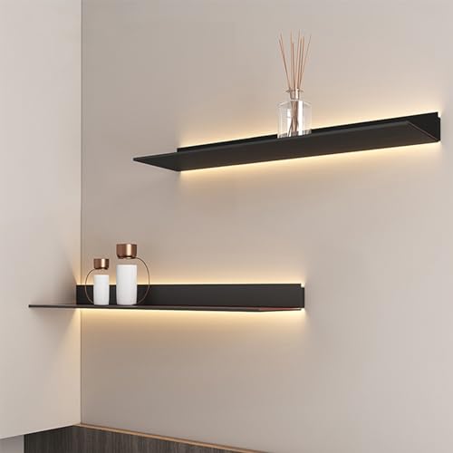 Étagère en alliage d'aluminium doré haut de gamme avec bandeau LED intégré