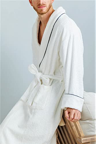 Fishers Finery Men's EcoFabric Resort Terry Robe - Full Length Bathrobe; Rolled Cuffs, Shawl Collar3