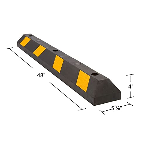 image for Guardian 4' Rubber Parking Curb with Mounting Holes Hi-Vis Yellow UV-R