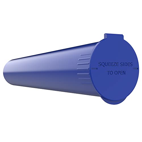 Image of 116mm CR Plastic Packaging Pop Top Tubes - Child Resistant Travel Holder Vial Containers - 500 Qty (Blue)
