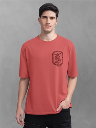 Image of BULLMER Trendy Front and Back Printed Oversized Round Neck T-Shirt for Men - Pack of 2