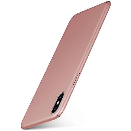 Coque iPhone X/XS MoEx ultra fine et rigide rose doré mat