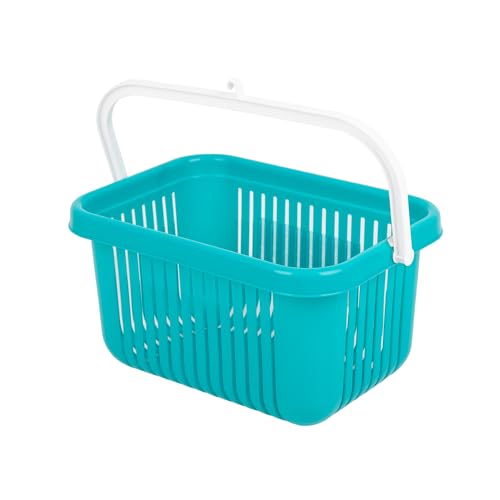 Miniatura 5 de Cofan Cesta Para Pinzas De Ropa Verde Lima O Azul Turquesa, Ligera Y Resistente, Cesta Pinzas Para Tender Ropa Con Colgador, Medidas: 27 X 21 X 14 Cm Azul Turquesa, 27 X 21 X 14 Cm