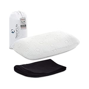 Reiskussen VOLAR | Nekkussen van visco-schuim | Orthopedisch neksteunkussen met warmteregulerende overtrek | Klein kussen voor reizen met auto, vliegtuig en trein of voor in het hotel 40x25x10 cm