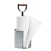 Kitchen Paper Towel Holder for Countertop with Wooden Handle, Galvanized Farmhouse Decor (6 x 16 in)