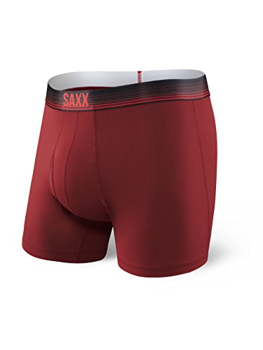 Saxx Men's Quest 2.0 Boxer Fly Red Ombre Stripe M